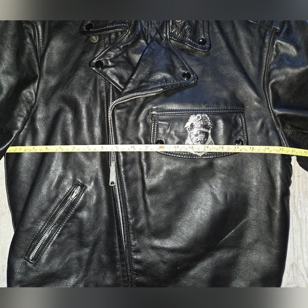 Vintage Motorcycle Cop Leather Jacket - Picture 5 of 6